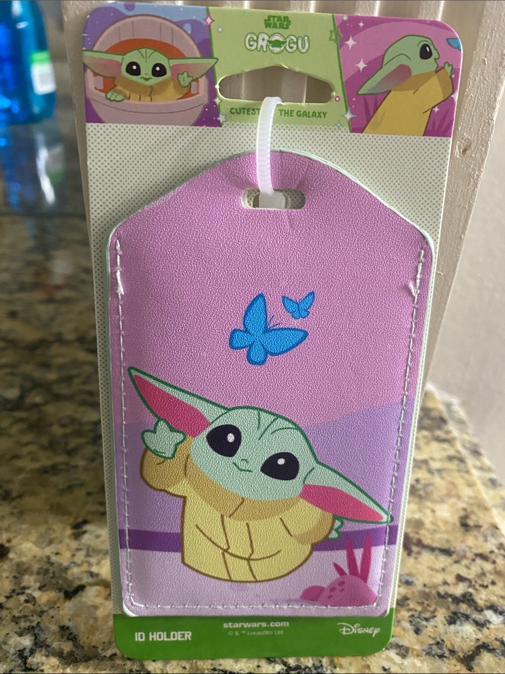 Disney Star Wars Grogu Pink and Purple ID Holder NWT
